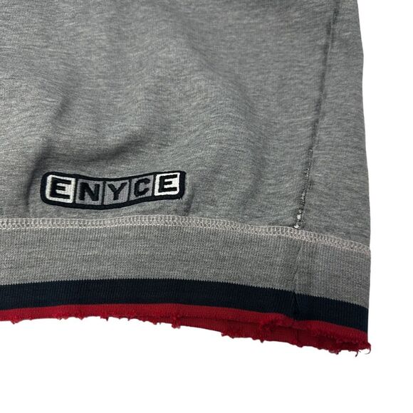 ENYCE Vintage Full Zip Gray Navy Red Hoodie Sweatshirt Thrashed Grunge 2XL XXL - Picture 13 of 14